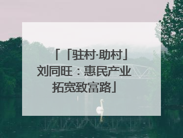 「驻村·助村」刘同旺：惠民产业拓宽致富路