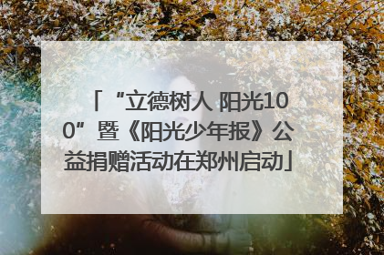 “立德树人 阳光100”暨《阳光少年报》公益捐赠活动在郑州启动