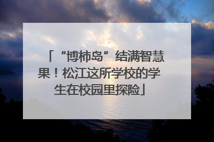 “博柿岛”结满智慧果！松江这所学校的学生在校园里探险