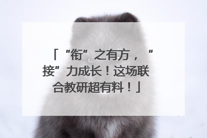 “衔”之有方，“接”力成长！这场联合教研超有料！