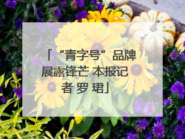 “青字号”品牌展露锋芒 本报记者 罗 珺