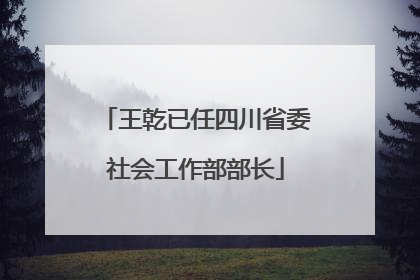 王乾已任四川省委社会工作部部长
