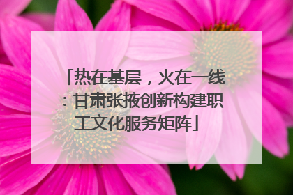 热在基层，火在一线：甘肃张掖创新构建职工文化服务矩阵