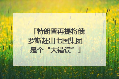 特朗普再提将俄罗斯赶出七国集团是个“大错误”