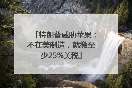 特朗普威胁苹果：不在美制造，就缴至少25%关税