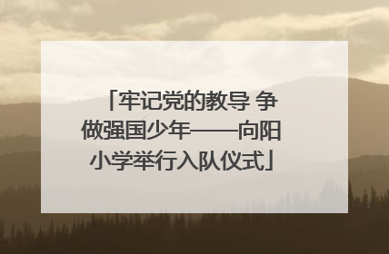 牢记党的教导 争做强国少年——向阳小学举行入队仪式