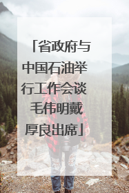 省政府与中国石油举行工作会谈 毛伟明戴厚良出席