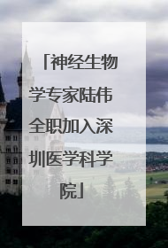 神经生物学专家陆伟全职加入深圳医学科学院
