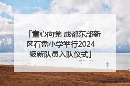 童心向党 成都东部新区石盘小学举行2024级新队员入队仪式