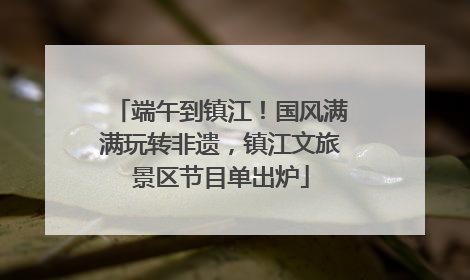 端午到镇江！国风满满玩转非遗，镇江文旅景区节目单出炉