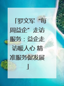 罗文军“每周益企”走访服务：益企走访暖人心 精准服务促发展