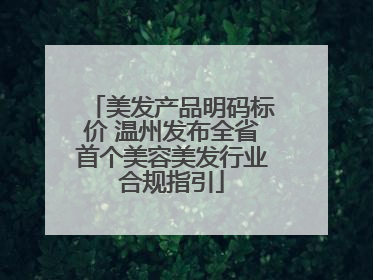 美发产品明码标价 温州发布全省首个美容美发行业合规指引