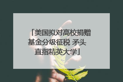 美国拟对高校捐赠基金分级征税 矛头直指精英大学