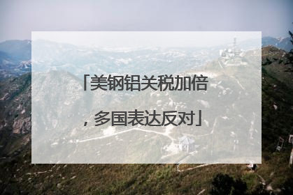 美钢铝关税加倍，多国表达反对
