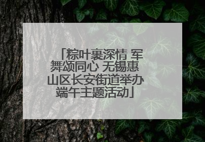 粽叶裹深情 军舞颂同心 无锡惠山区长安街道举办端午主题活动