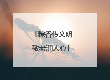 粽香传文明 敬老润人心