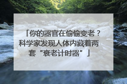 你的器官在偷偷变老？科学家发现人体内藏着两套“衰老计时器”