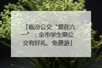临汾公交“爱在六一”：全市学生乘公交有好礼、免费游