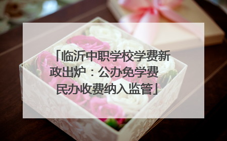 临沂中职学校学费新政出炉：公办免学费 民办收费纳入监管
