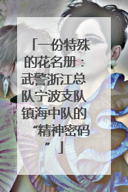 一份特殊的花名册：武警浙江总队宁波支队镇海中队的“精神密码”