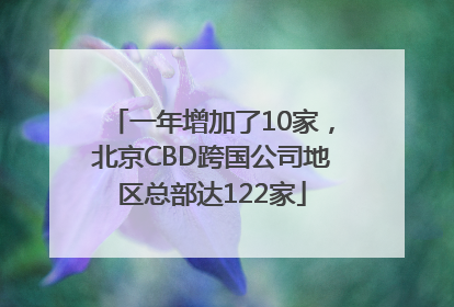 一年增加了10家，北京CBD跨国公司地区总部达122家