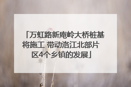 万虹路新庵岭大桥桩基将施工 带动洛江北部片区4个乡镇的发展