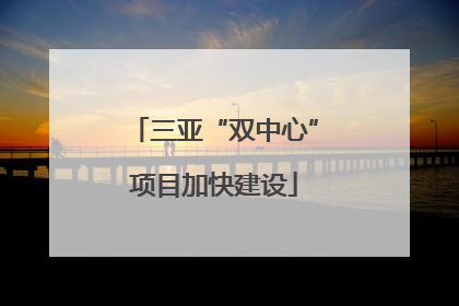 三亚“双中心”项目加快建设