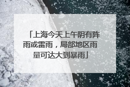 上海今天上午阴有阵雨或雷雨，局部地区雨量可达大到暴雨