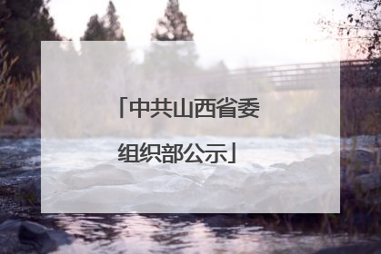 中共山西省委组织部公示