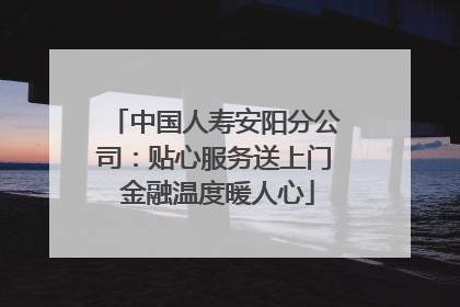 中国人寿安阳分公司：贴心服务送上门 金融温度暖人心