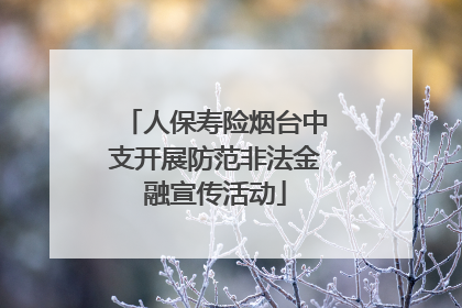 人保寿险烟台中支开展防范非法金融宣传活动