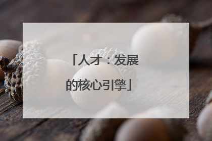 人才：发展的核心引擎