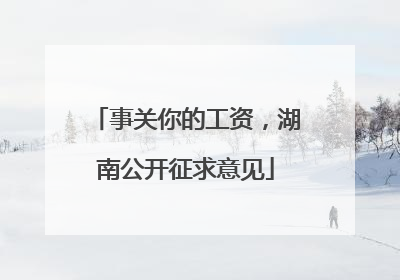 事关你的工资，湖南公开征求意见