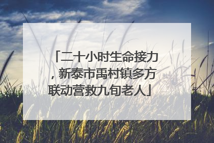 二十小时生命接力，新泰市禹村镇多方联动营救九旬老人