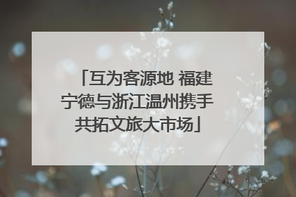 互为客源地 福建宁德与浙江温州携手共拓文旅大市场