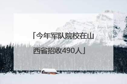 今年军队院校在山西省招收490人