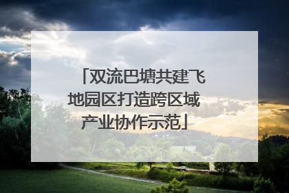 双流巴塘共建飞地园区打造跨区域产业协作示范