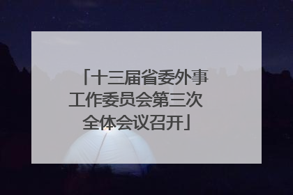 十三届省委外事工作委员会第三次全体会议召开