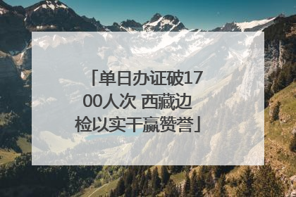 单日办证破1700人次 西藏边检以实干赢赞誉