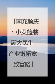 南充顺庆：小菜篮装满大民生 产业链拓宽致富路