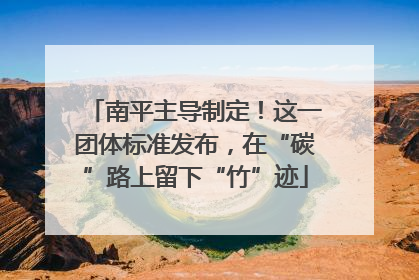 南平主导制定！这一团体标准发布，在“碳”路上留下“竹”迹