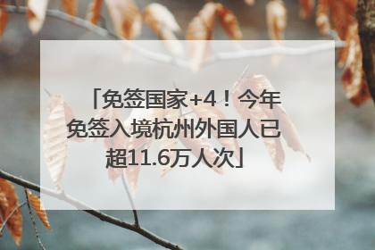 免签国家+4！今年免签入境杭州外国人已超11.6万人次