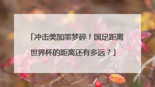 冲击美加墨梦碎！国足距离世界杯的距离还有多远？