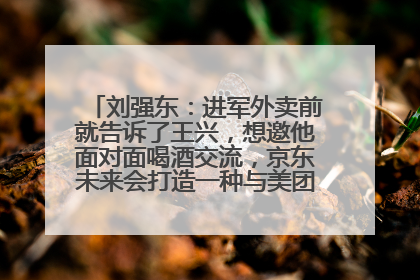 刘强东：进军外卖前就告诉了王兴，想邀他面对面喝酒交流，京东未来会打造一种与美团不同的商业模式