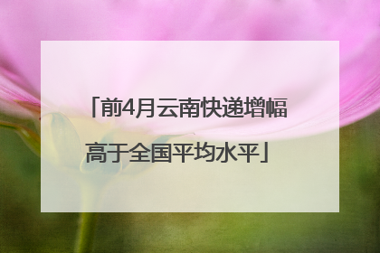 前4月云南快递增幅高于全国平均水平