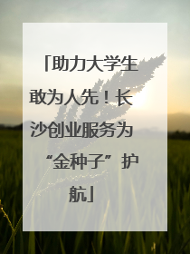 助力大学生敢为人先！长沙创业服务为“金种子”护航