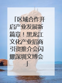 区域合作开启产业发展新篇章！黑龙江文化产业招商引资推介会闪耀深圳文博会