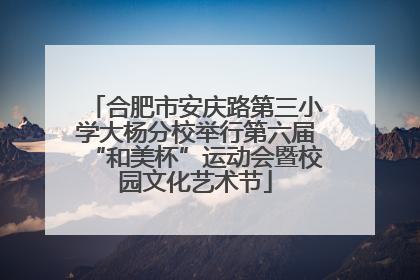 合肥市安庆路第三小学大杨分校举行第六届“和美杯”运动会暨校园文化艺术节