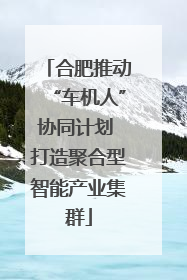 合肥推动“车机人”协同计划 打造聚合型智能产业集群