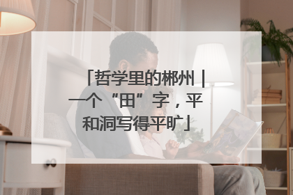 哲学里的郴州｜一个“田”字，平和洞写得平旷